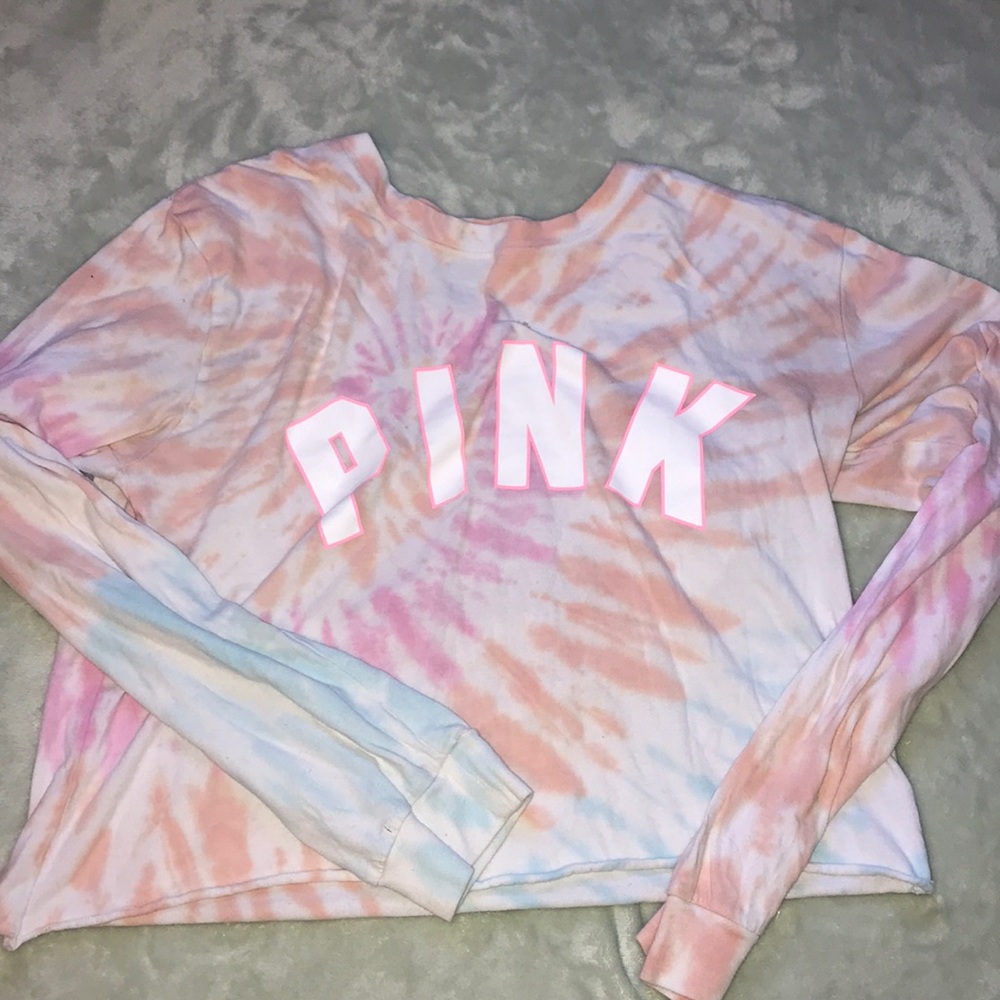 PINK long sleeve crop top